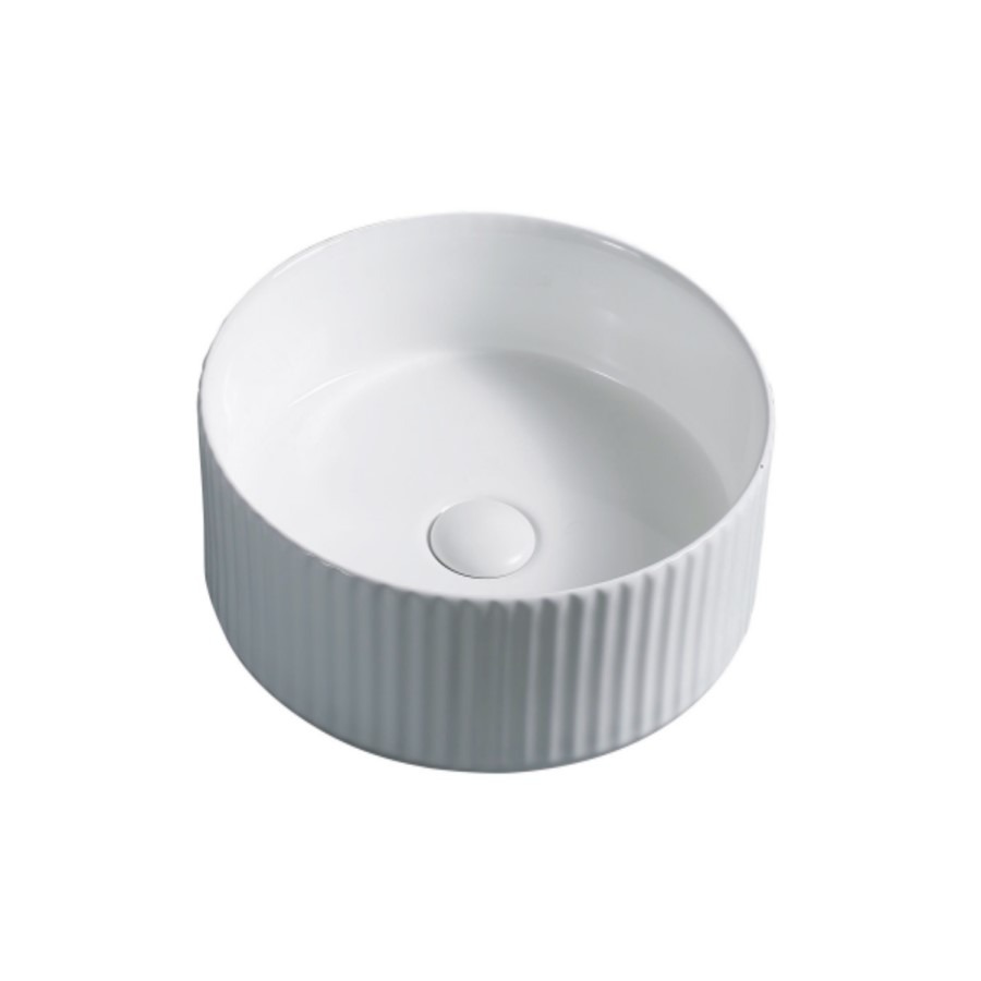 Round Countertop Basin Fluted 360mm - Oregon - Image 2