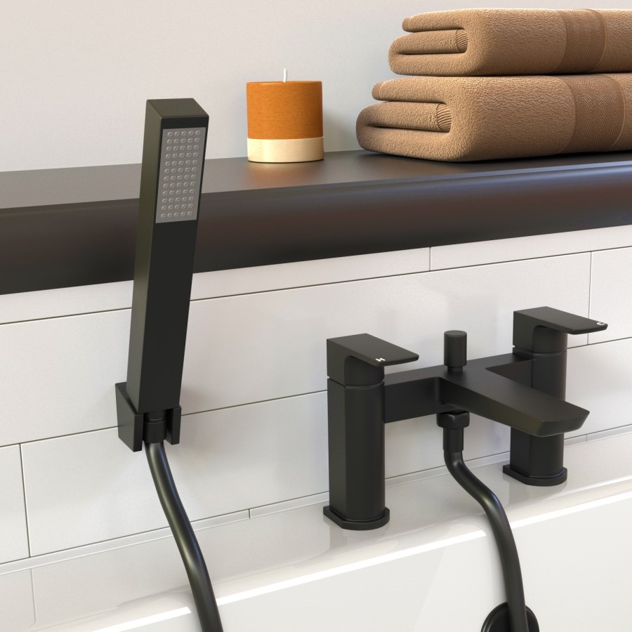 Black Bath Shower Mixer Tap - Zana - Image 2