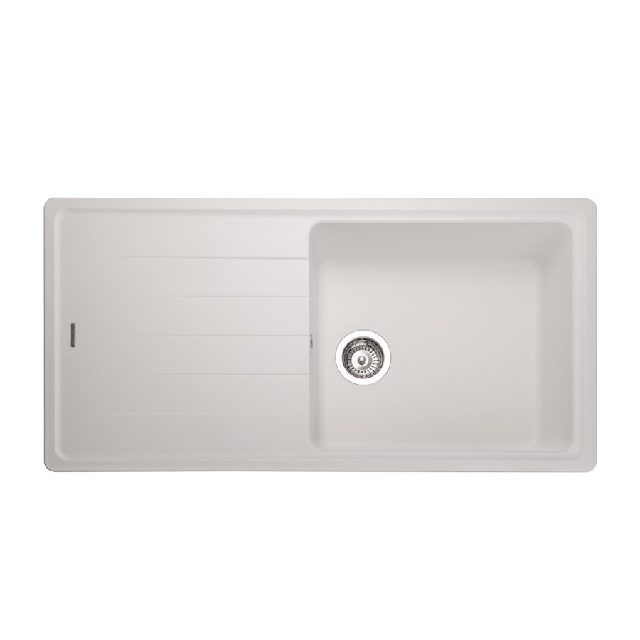 Rangemaster Elements Single Bowl Inset White Granite Kitchen Sink with Reversible Drainer - Image 2
