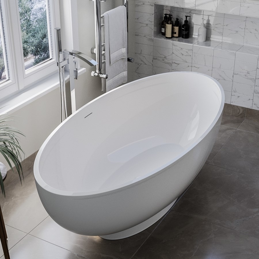 Freestanding Double Ended Bath 1695 x 795mm - Oval - Image 2