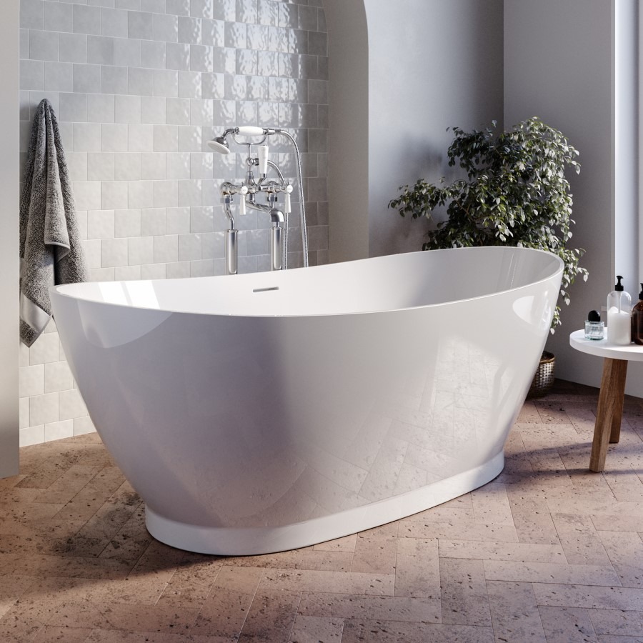 Freestanding Double Ended Slipper Bath 1700 x 820mm - Remi - Image 2