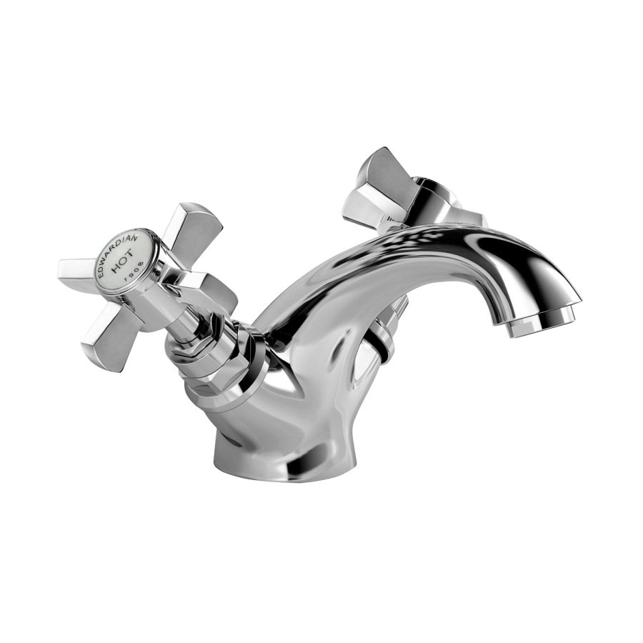Chrome Traditional Mono Basin Mixer Tap With Waste - Ripley - Image 2