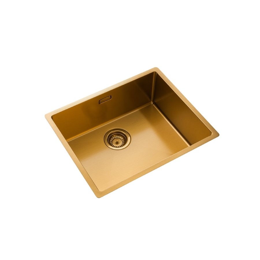 Rangemaster Spectra Single Bowl Inset / Undermount Gold Stainless Steel Kitchen Sink - Image 2