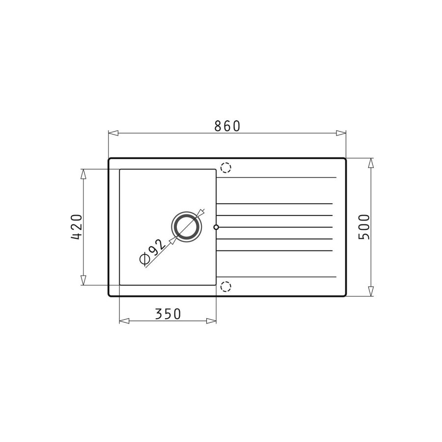 Single Bowl Inset Black Composite Small Kitchen Sink with Reversible Drainer - Essence Amelia - Image 3