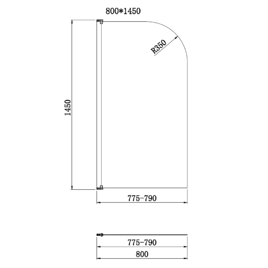 Freestanding Single Ended Shower Bath with Chrome Feet & Bath Screen 1670 x 740mm - Park Royal - Image 3