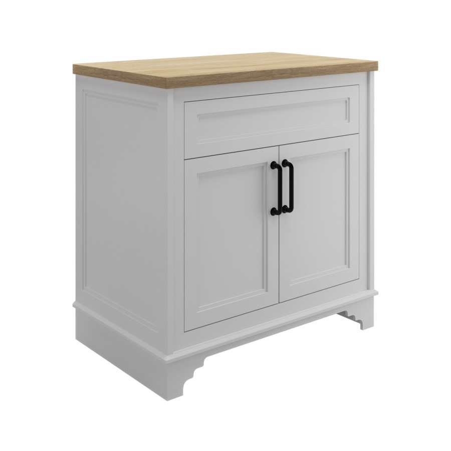 800mm White Freestanding Countertop Vanity Unit - Camden - Image 3