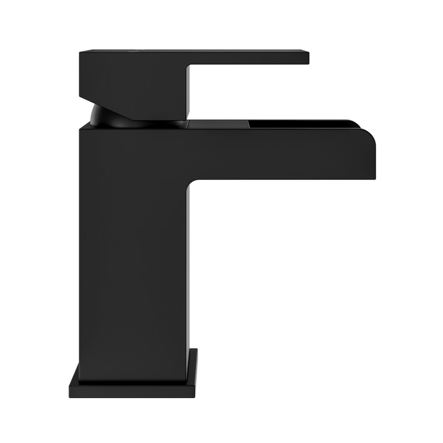 Black Waterfall Mono Basin Mixer Tap - Quadra - Image 3