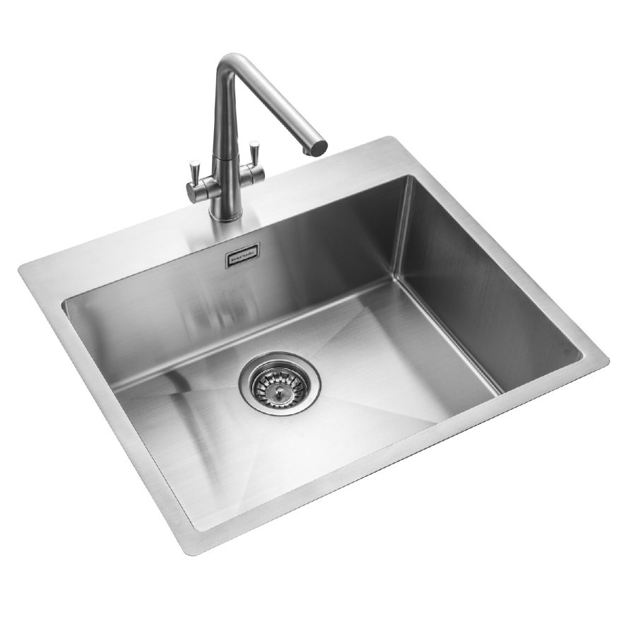 Rangemaster Cosmo Single Bowl Inset Chrome Stainless Steel Kitchen Sink - Image 3