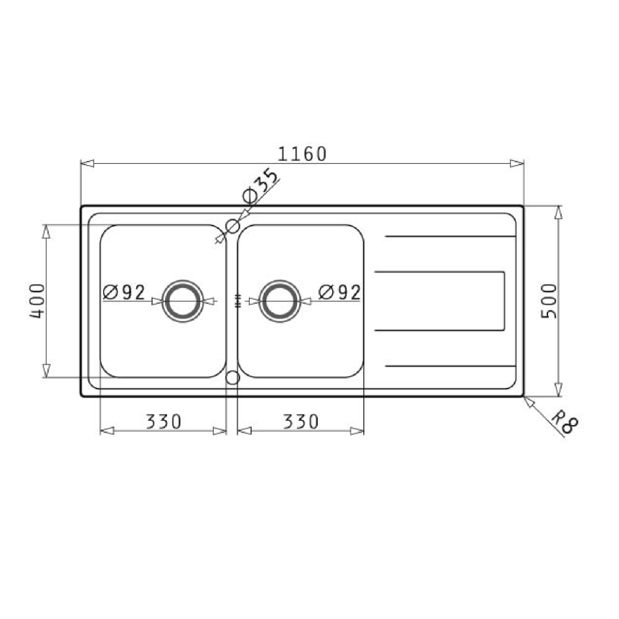 Double Bowl Inset Stainless Steel Kitchen Sink with Reversible Drainer - Enza Isabella - Image 3