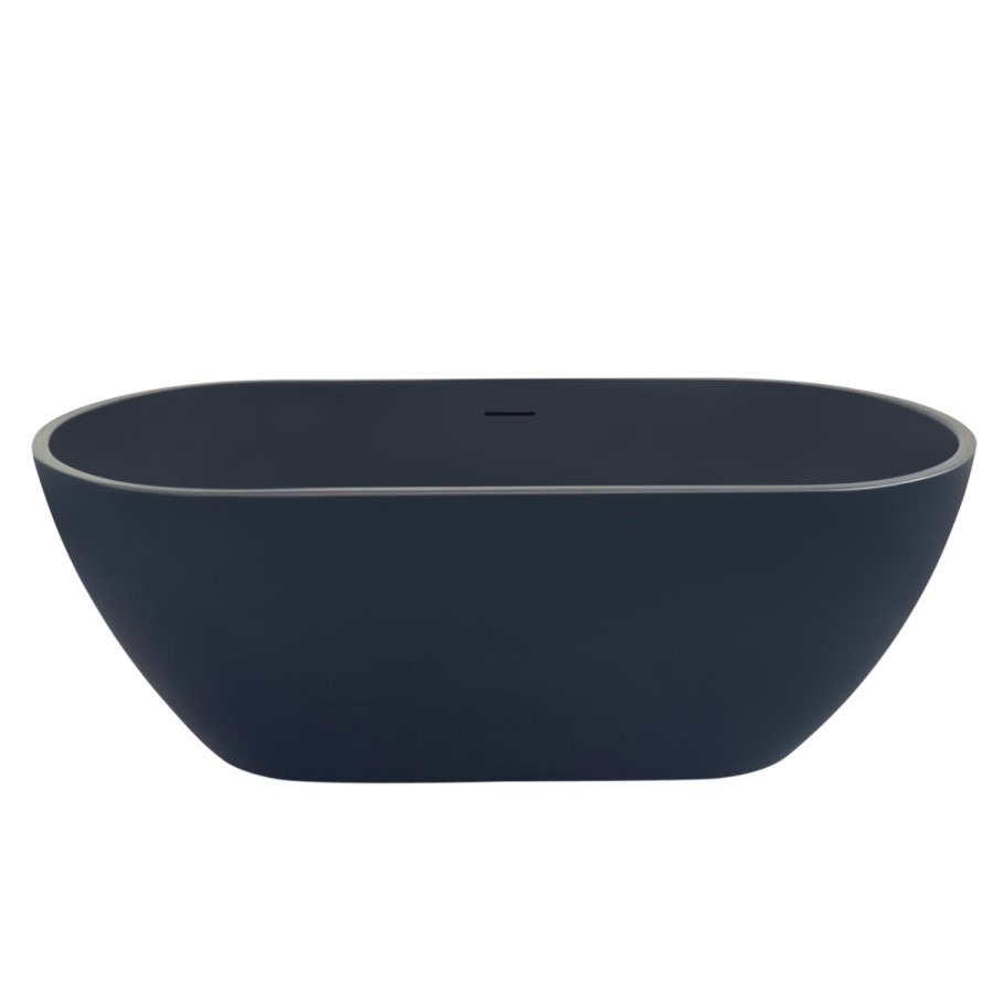 Matt Black Freestanding Double Ended Bath 1650 x 750mm - Lisbon - Image 3