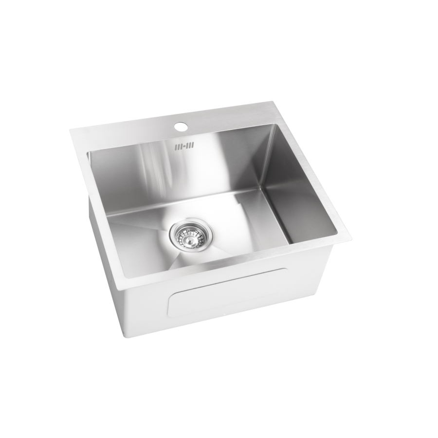Single Bowl Inset Chrome Stainless Steel Kitchen Sink - Enza Aria - Image 4