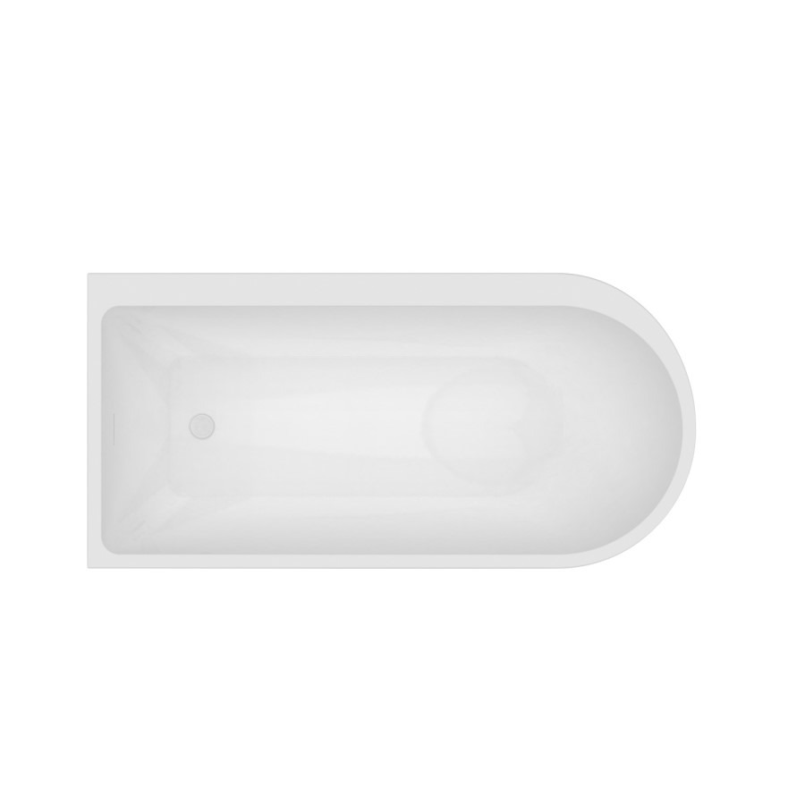 Freestanding Shower Bath Single Ended Left Hand Corner with Brass Bath Screen 1650 x 800mm - Amaro - Image 4
