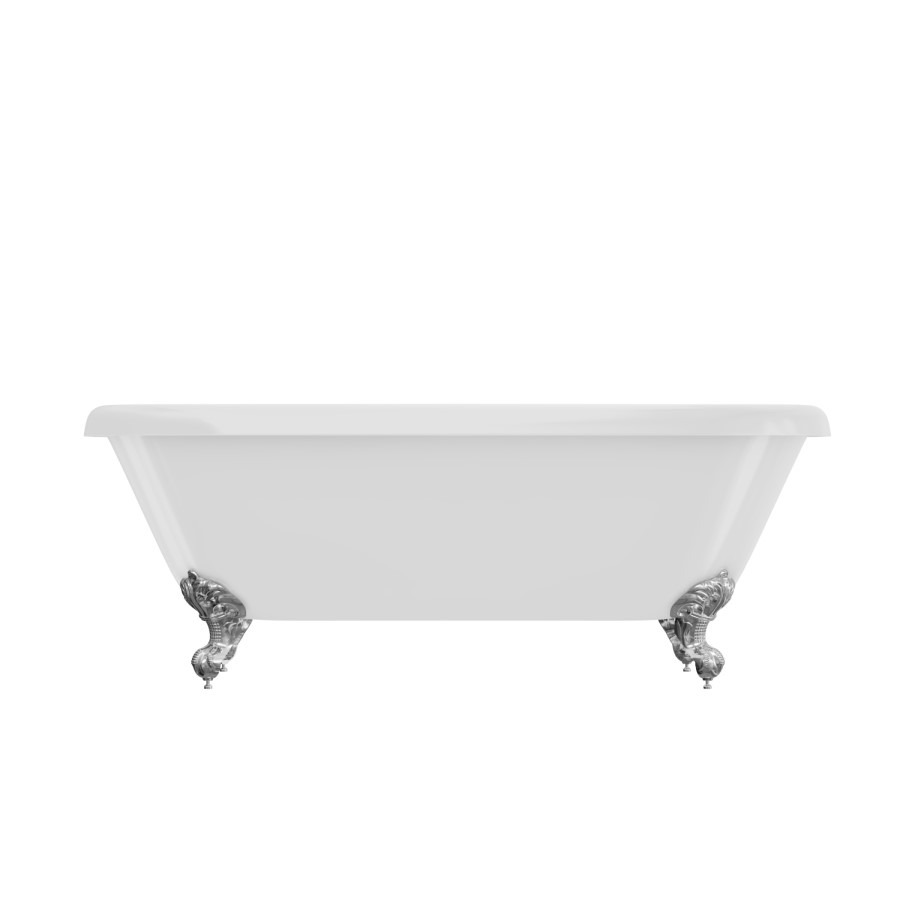 Freestanding Double Ended Roll Top Bath with Chrome Feet 1515 x 740mm - Park Royal - Image 4