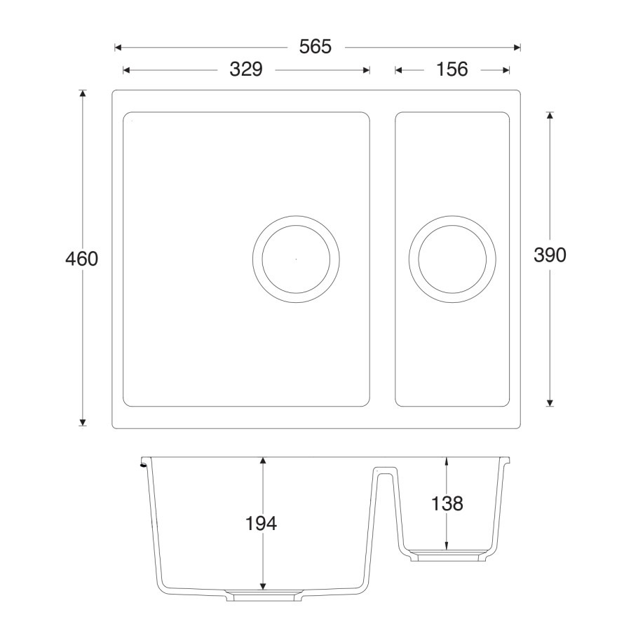 1.5 Bowl White Ceramic Kitchen Sink- Taylor & Moore Esme - Image 4