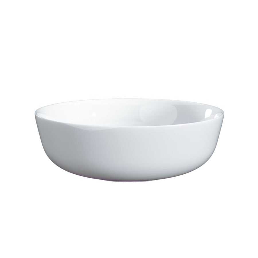 800mm Wood Effect Wall Hung Countertop Vanity Unit with Round Basin and Shelf - Lugo - Image 4