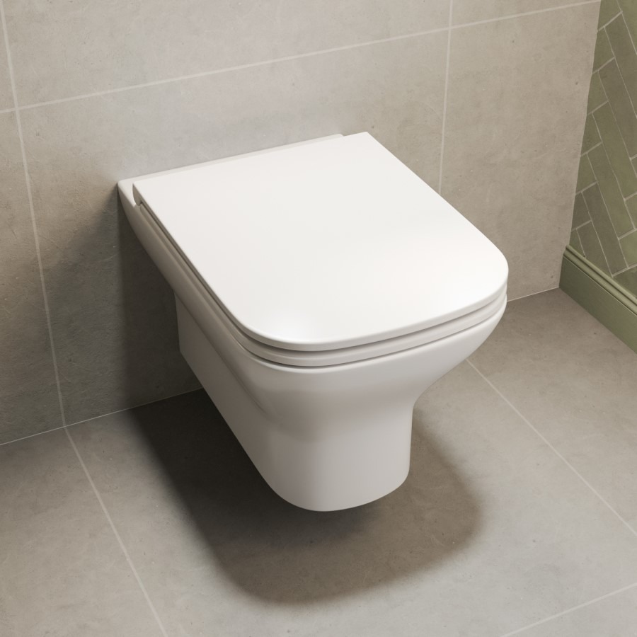 Palma Wall Hung Toilet 1160mm Pneumatic Frame & Cistern & Black Glass Flush Plate - Image 4