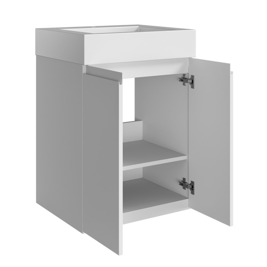 600mm White Freestanding Vanity Unit with Basin - Panama - Image 4
