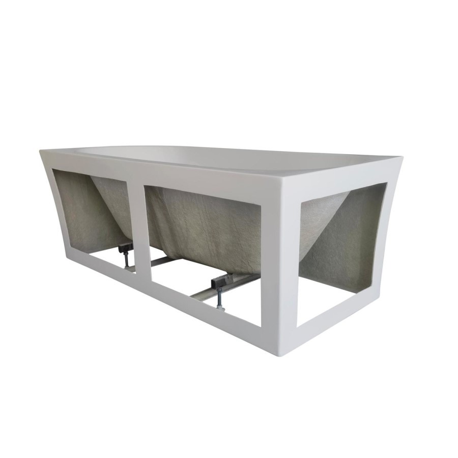 Freestanding Shower Bath Single Ended Left Hand Corner with Brushed Brass Bath Screen 1700 x 750mm - Vigo - Image 4