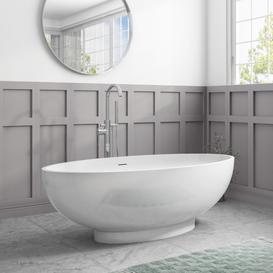 Freestanding Double Ended Bath 1695 x 795mm - Oval - Image 4