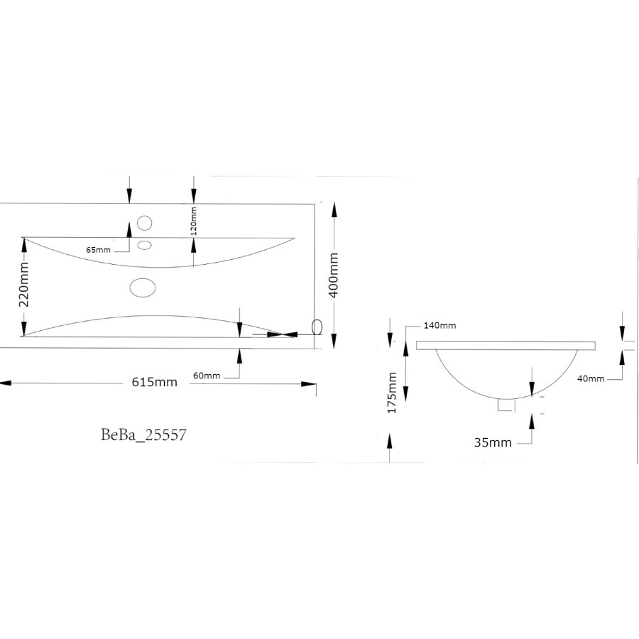 600mm White Freestanding Vanity Unit with Basin - Avebury - Image 5