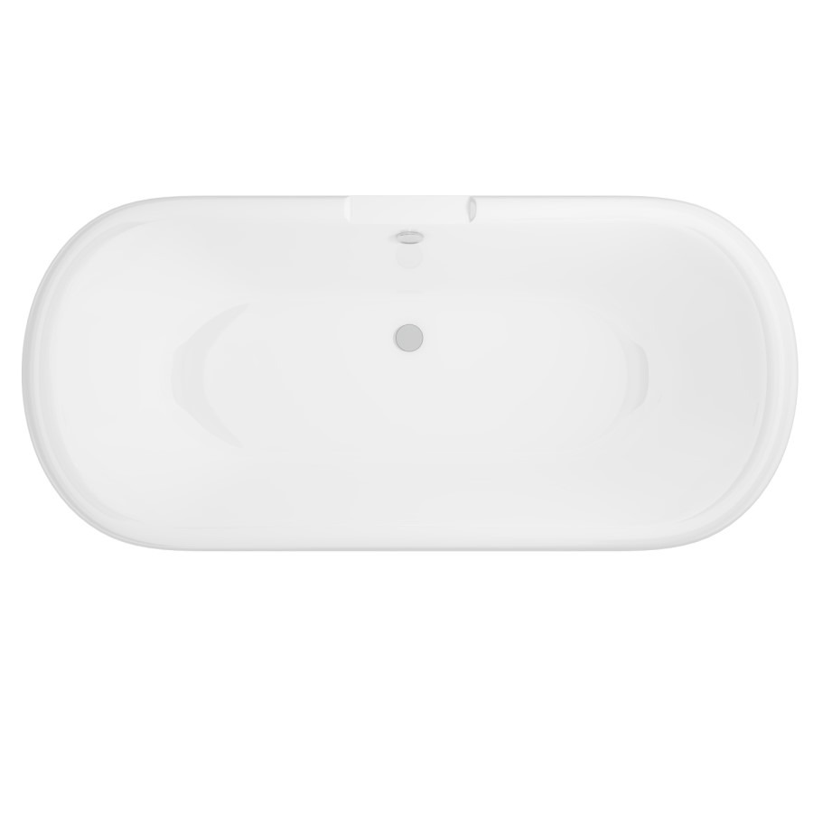 Freestanding Double Ended Roll Top Bath with Chrome Feet 1515 x 740mm - Park Royal - Image 5