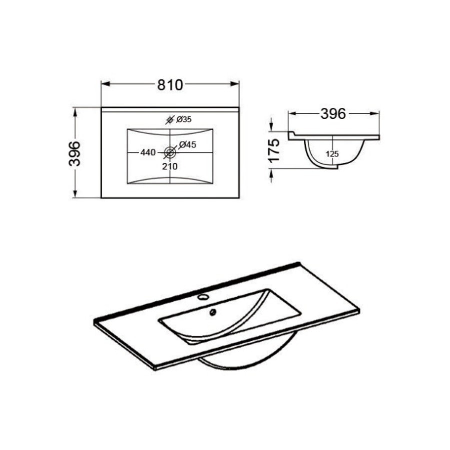 800mm White Freestanding Vanity Unit with Basin and Chrome Handles - Ashford - Image 5