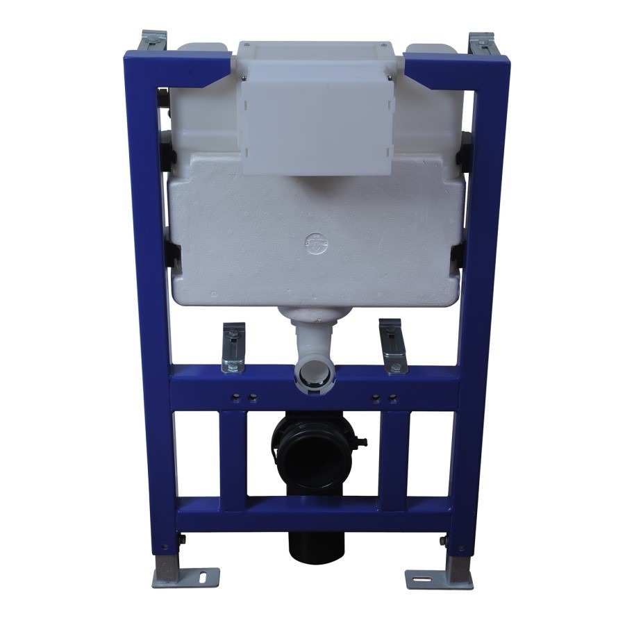 Matt White Wall Hung Rimless Toilet with Soft Close Seat White Glass Sensor Pneumatic Flush Plate 820mm Frame & Cistern - Verona - Image 5
