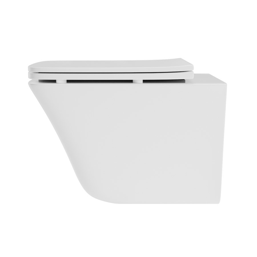Wall Hung Toilet with Soft Close Seat Chrome Pneumatic Flush Plate 820mm Frame & Cistern - Boston - Image 5