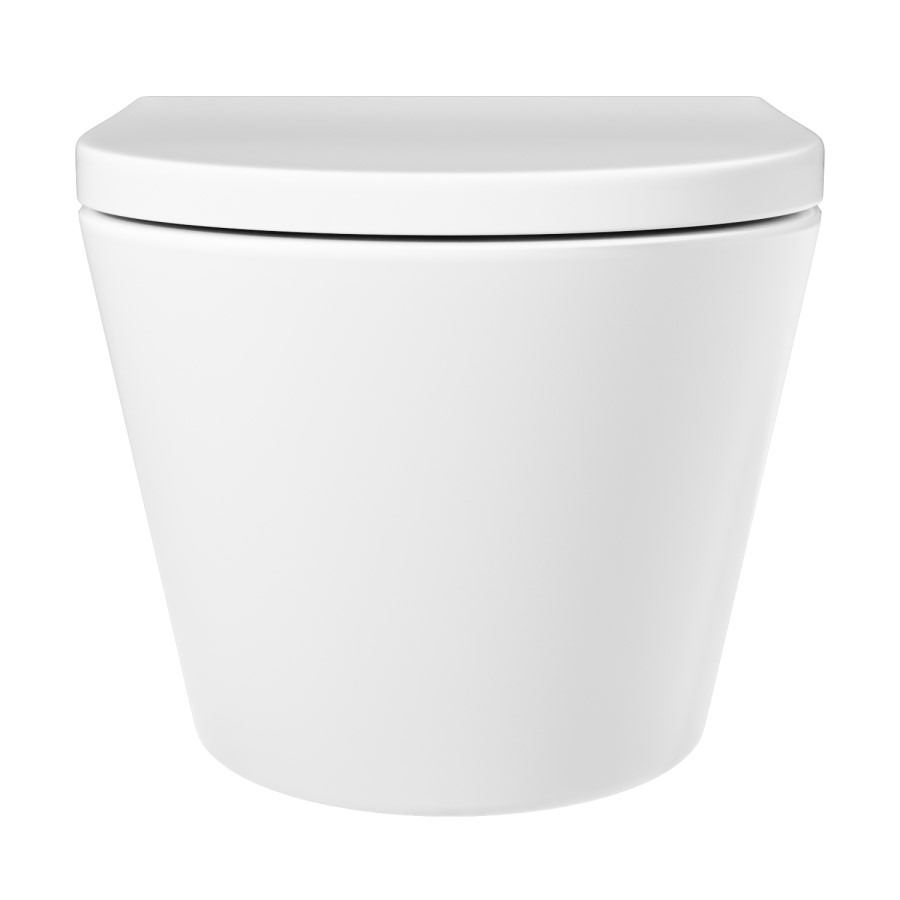 Wall Hung Rimless Short Projection Toilet with Soft Close Seat - Newport - Image 5