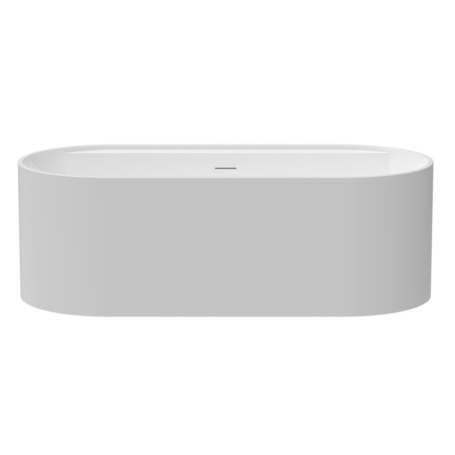 Matt White Freestanding Double Ended Bath with Ledge and Black Feet 1700 x 765mm - Clara - Image 5