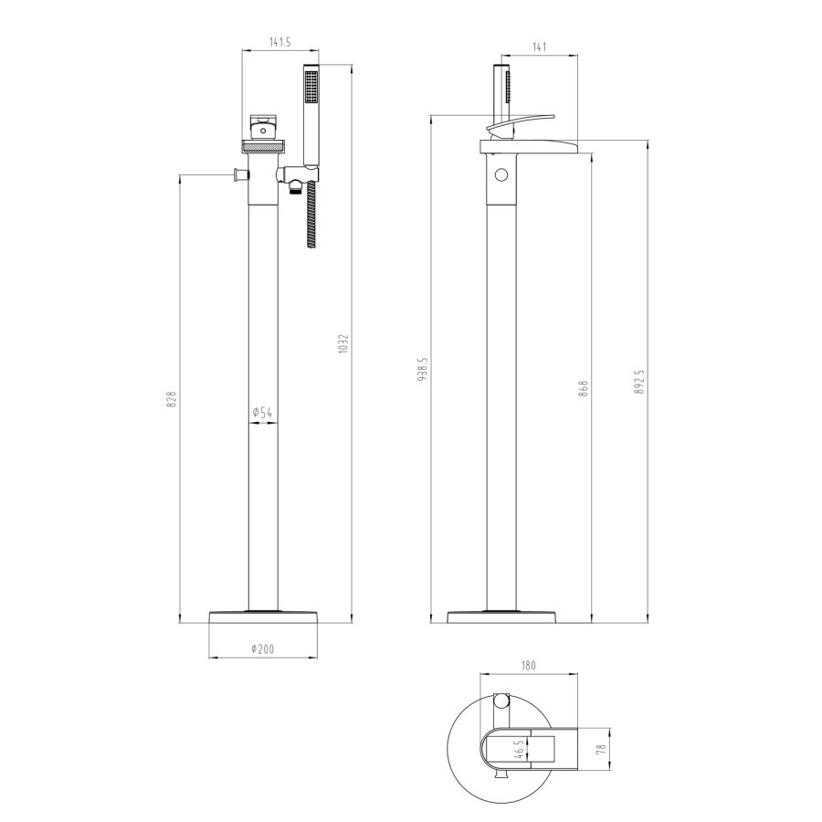 Chrome Freestanding Bath Shower Mixer Tap - Elina - Image 5