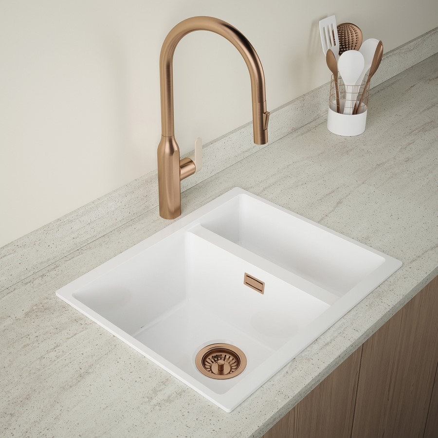 1.5 Bowl White Ceramic Kitchen Sink- Taylor & Moore Esme - Image 5