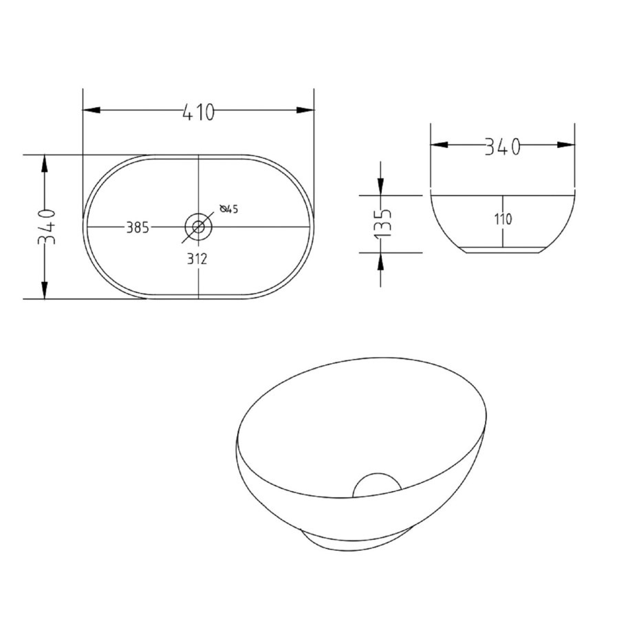 800mm Wood Effect Wall Hung Countertop Vanity Unit with Oval Basin and Shelf - Lugo - Image 5