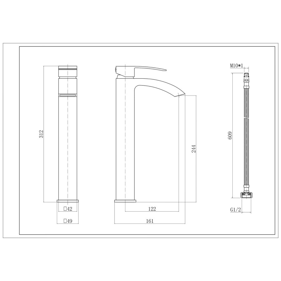 Tall Black Mono Basin Mixer Tap - Wave - Image 5