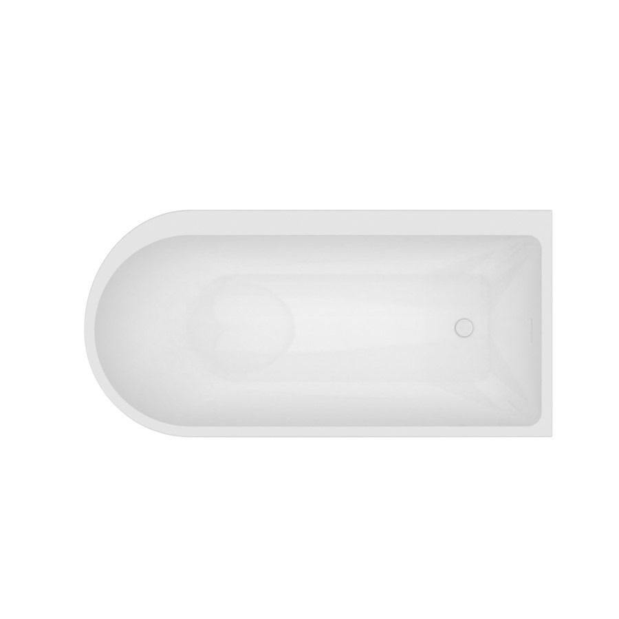 Freestanding Single Ended Right Hand Corner Shower Bath with Black Bath Screen 1650 x 800mm - Amaro - Image 6