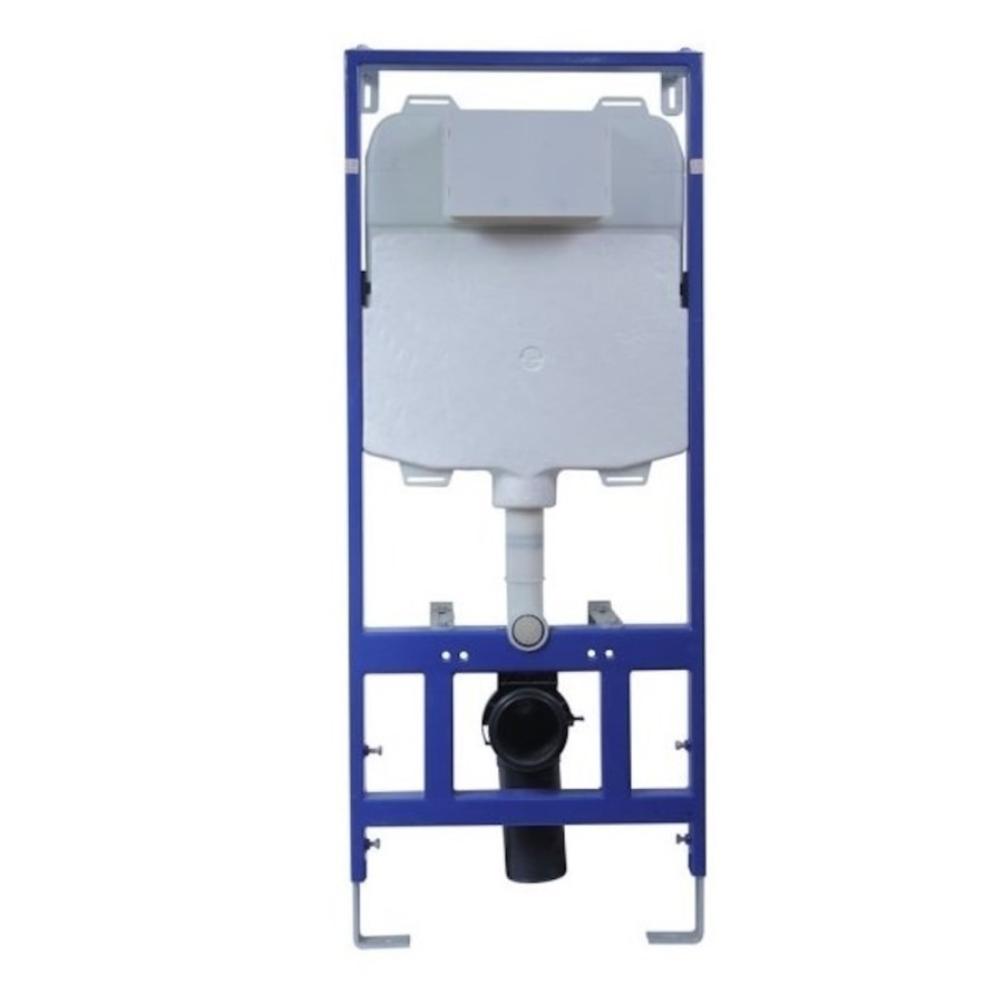 Wall Hung Toilet with Soft Close Seat Frame Cistern and Brass Flush - Alcor - Image 6