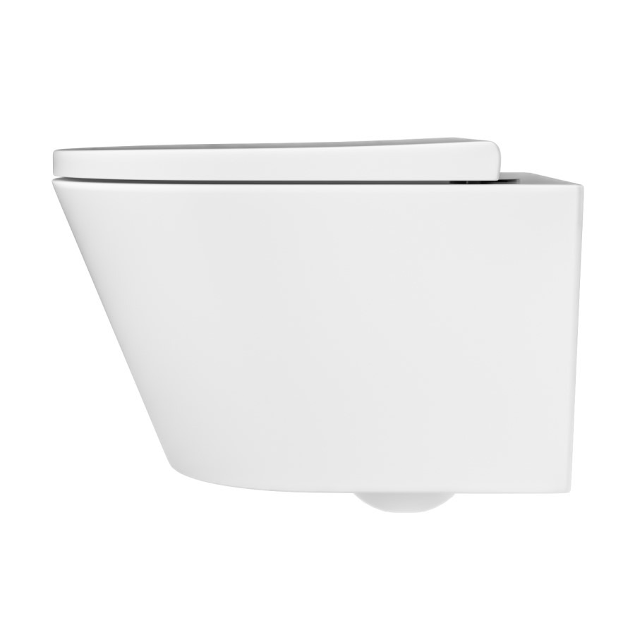 Wall Hung Rimless Short Projection Toilet with Soft Close Seat - Newport - Image 6