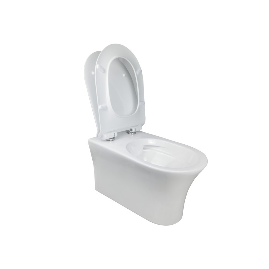 Indiana Wall Hung Toilet 1160mm Pneumatic Frame & Cistern & Black Flush Plate - Image 6