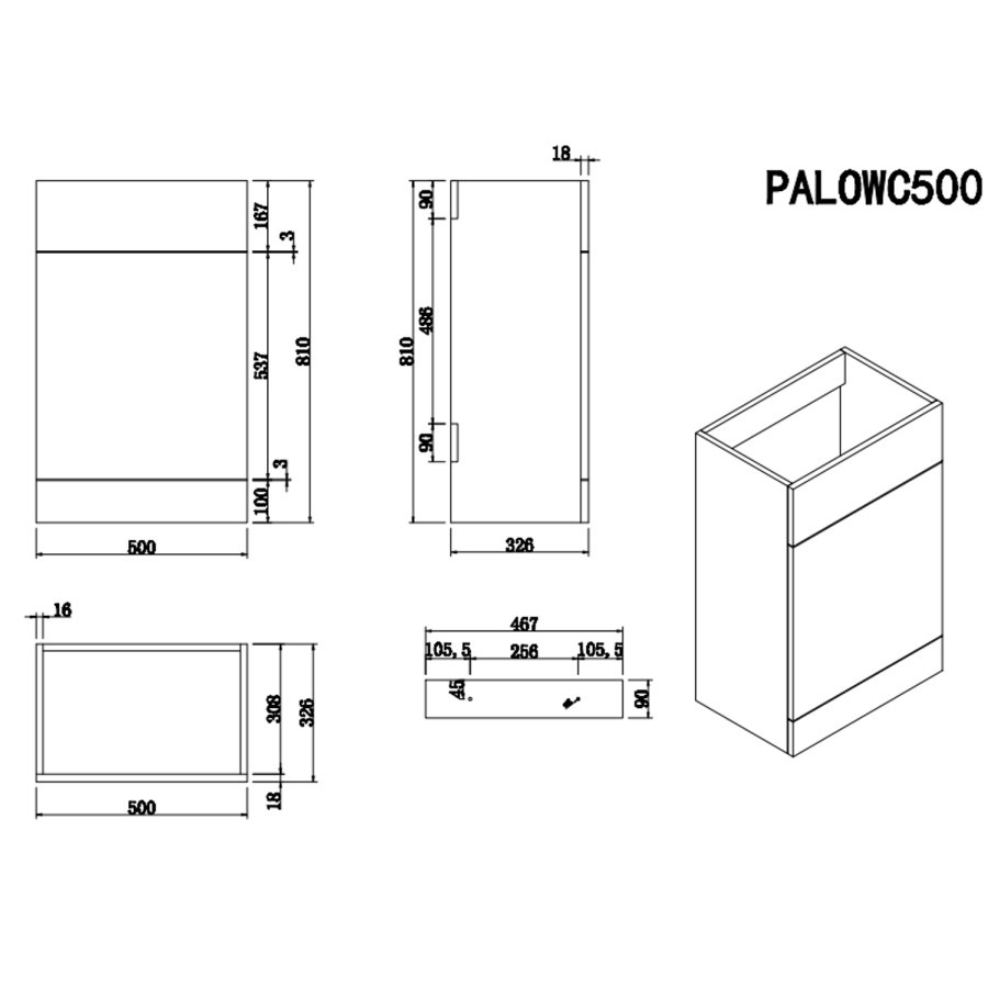 1100mm Black Right Hand Toilet and Sink Unit with Triangular Countertop Basin and Brass Fittings - Palma - Image 6