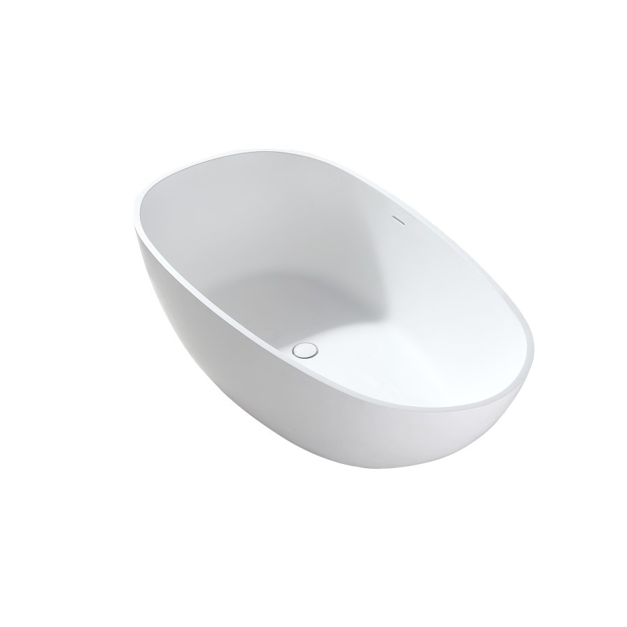 Freestanding Double Ended Stone Resin Solid Surface Bath 1700 x 860mm - Solace - Image 6