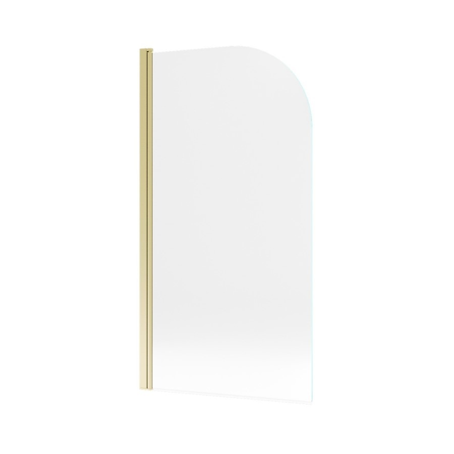 Freestanding Shower Bath Single Ended Left Hand Corner with Brushed Brass Bath Screen 1700 x 750mm - Vigo - Image 7