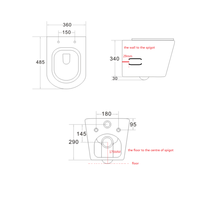 Matt White Wall Hung Rimless Toilet with Soft Close Seat White Glass Sensor Pneumatic Flush Plate 820mm Frame & Cistern - Verona - Image 7