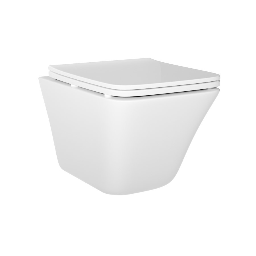 Wall Hung Toilet with Soft Close Seat Chrome Pneumatic Flush Plate 820mm Frame & Cistern - Boston - Image 7