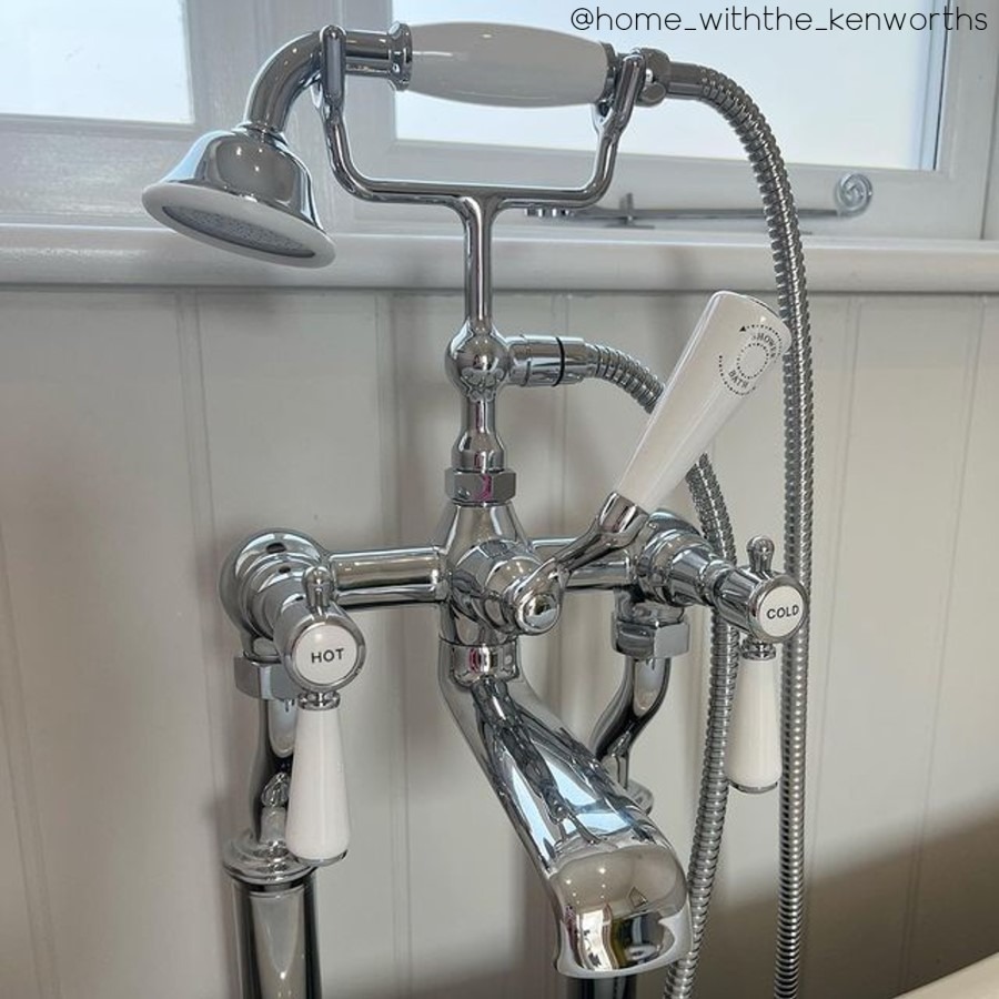Chrome Freestanding Bath Shower Mixer Tap - Helston - Image 7