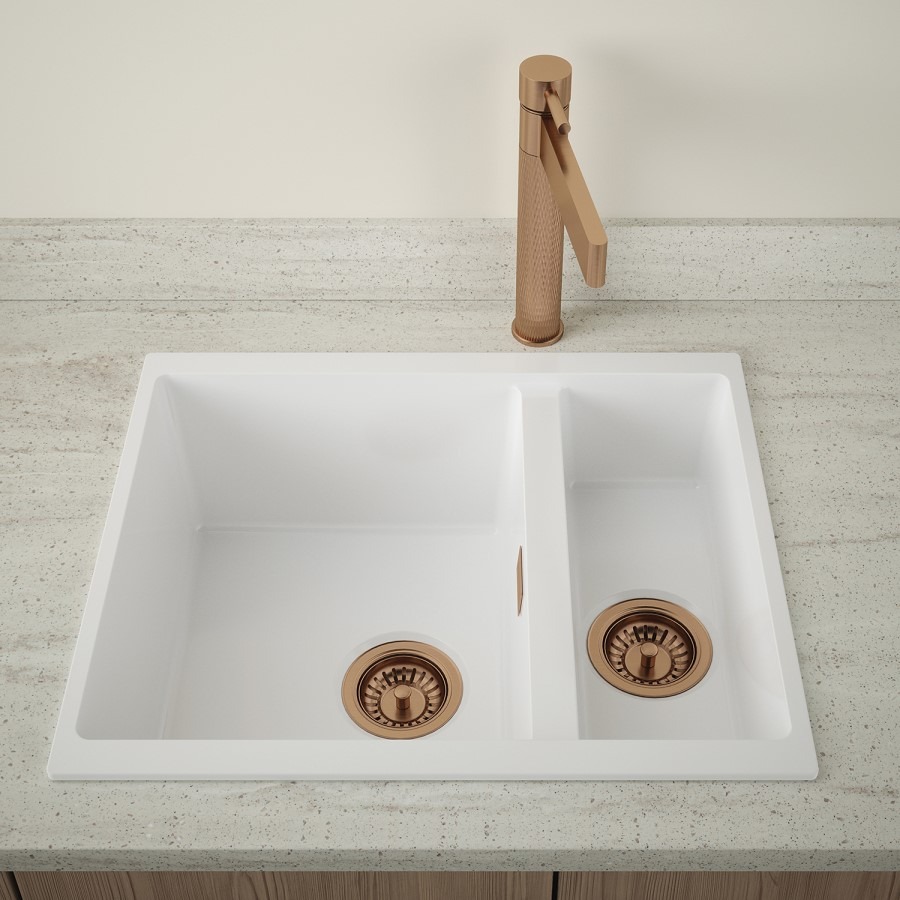 1.5 Bowl White Ceramic Kitchen Sink- Taylor & Moore Esme - Image 7