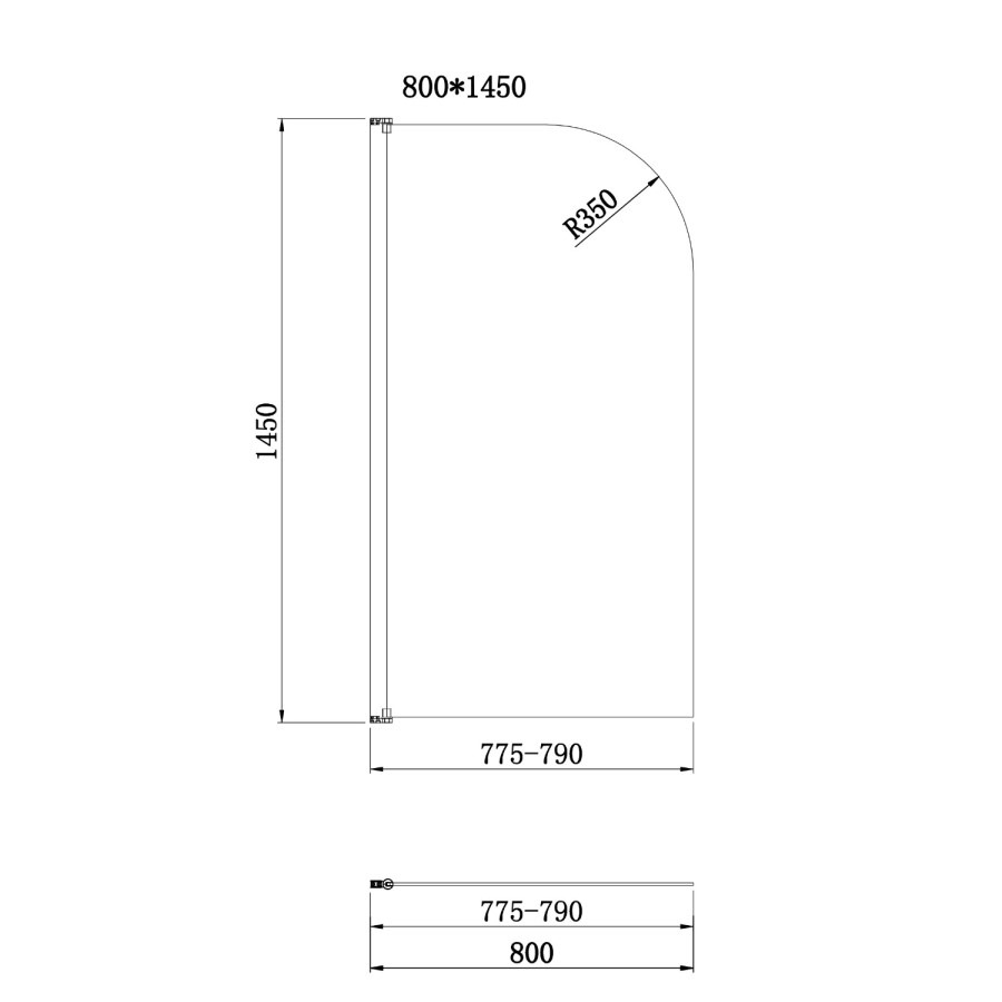 Freestanding Shower Bath Single Ended Right Hand Corner with Chrome Bath Screen 1500 x 740mm - Kona - Image 7