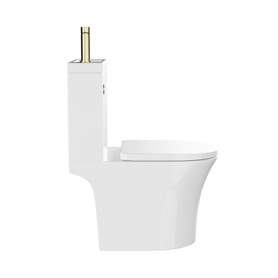 Close Coupled Open Back Toilet with Sink on Top & Brass Fittings - Legend - Image 7