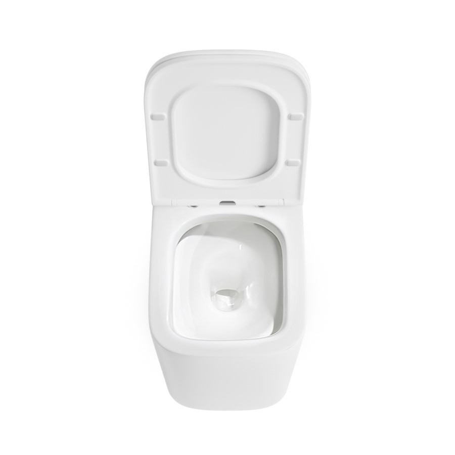 Albi Wall Hung Toilet 820mm Pneumatic Frame & Cistern & White Glass Flush Plate - Image 8