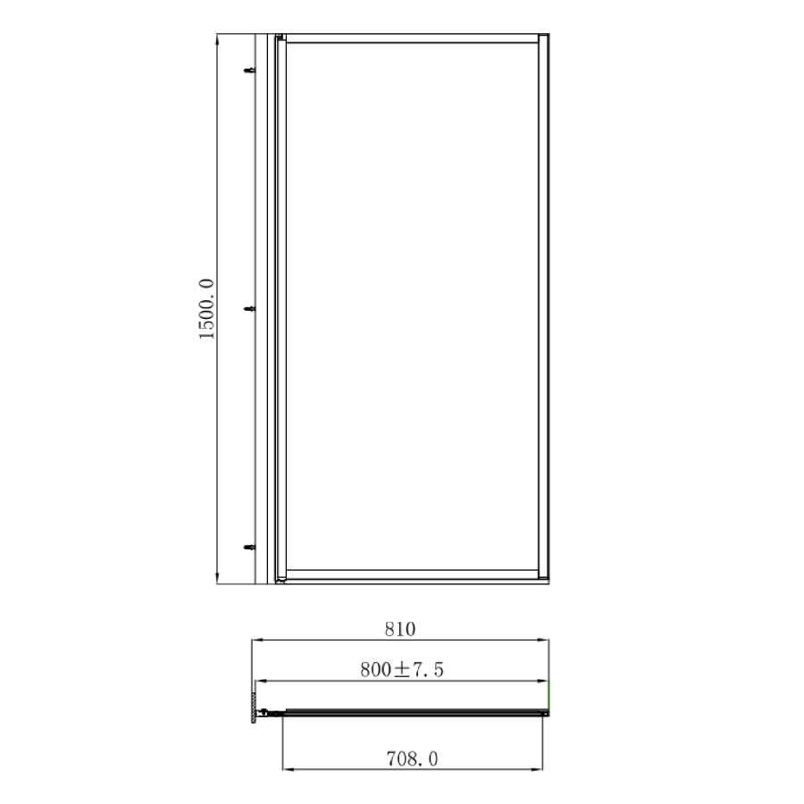 Freestanding Single Ended Right Hand Corner Shower Bath with Black Bath Screen 1650 x 800mm - Amaro - Image 8