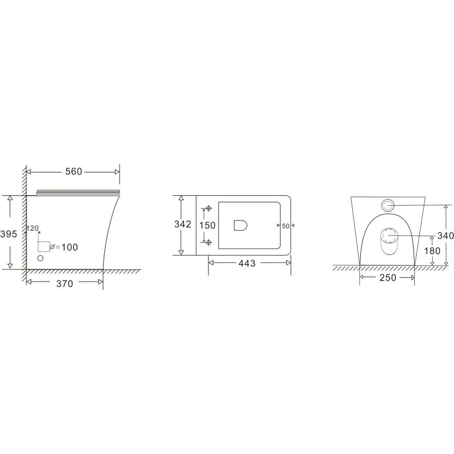 1100mm White Toilet and Sink Unit with Square Toilet - Pendle - Image 8